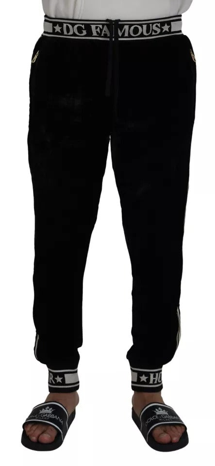 Dolce &amp; Gabbana Black Jogger Sweatpants Cotton Pants