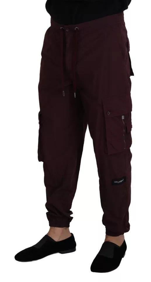 Dolce & Gabbana Bordeaux Cargo-Jogger-Hose aus Baumwolle