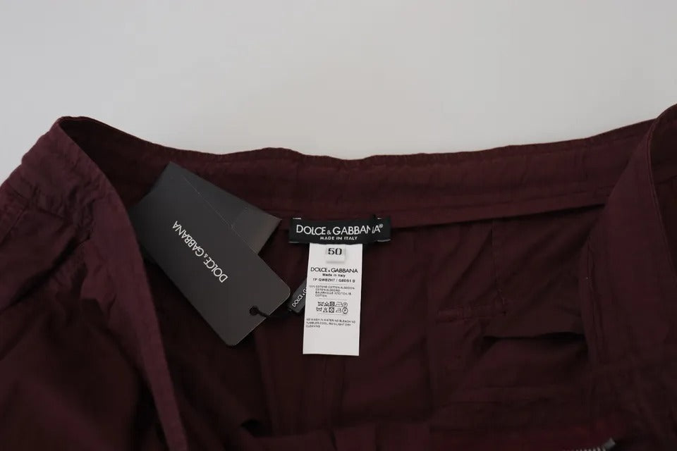 Dolce & Gabbana Bordeaux Cargo-Jogger-Hose aus Baumwolle