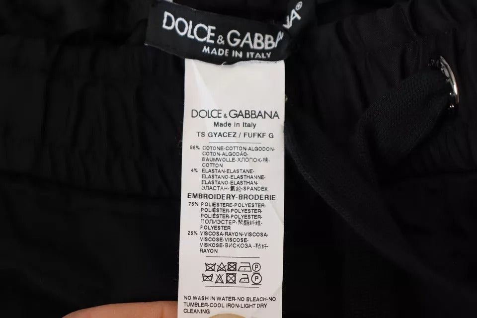 Dolce & Gabbana Schwarze Jogginghose Cotton Stretch Pants