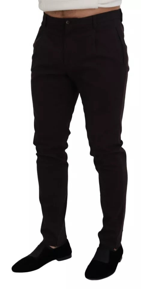 Dolce & Gabbana Braune Skinny Herren Baumwoll-Stretch-Hose