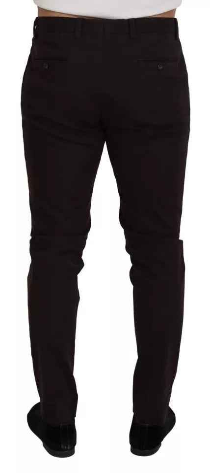 Dolce & Gabbana Braune Skinny Herren Baumwoll-Stretch-Hose