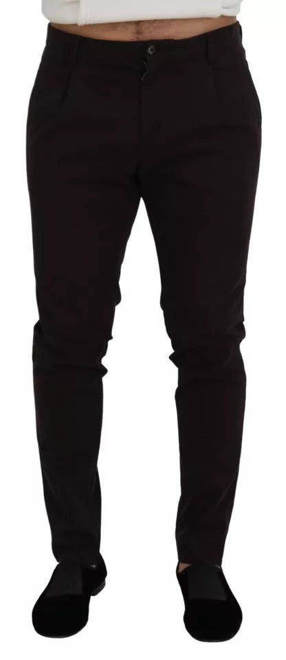 Dolce & Gabbana Braune Skinny Herren Baumwoll-Stretch-Hose