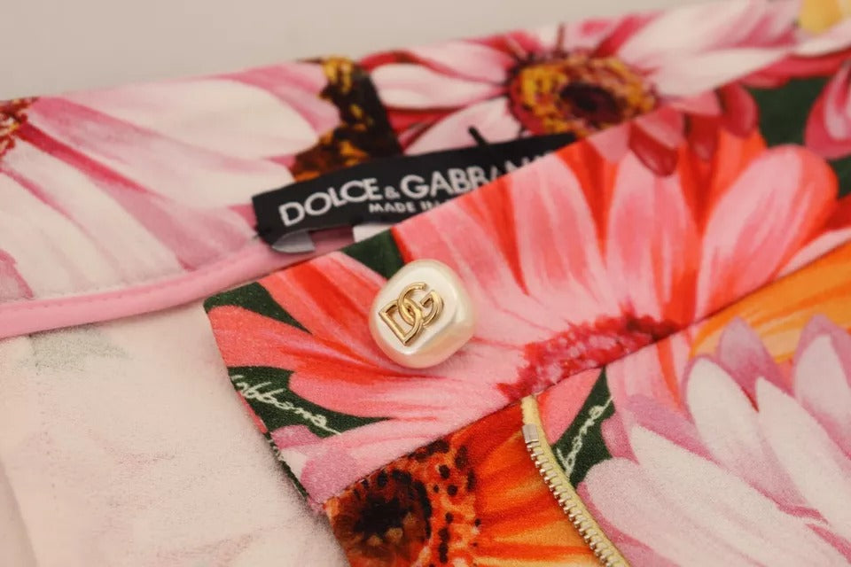 Dolce &amp; Gabbana Multicolor Floral High Waist Cropped Pants