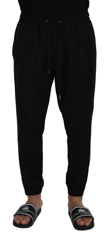 Dolce &amp; Gabbana Black Wool Jogger Pants