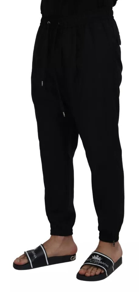 Dolce &amp; Gabbana Black Wool Jogger Pants