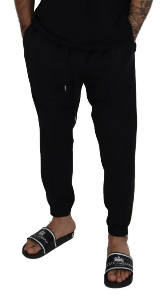 Dolce &amp; Gabbana Black Wool Jogger Pants