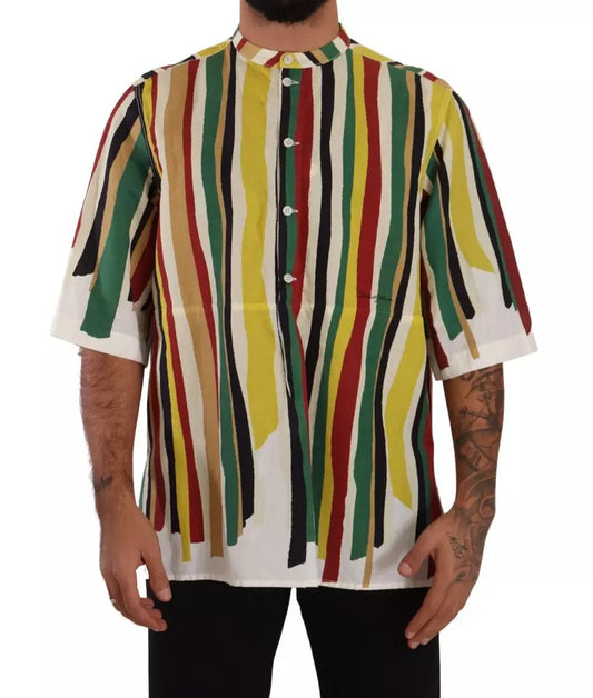 Dolce &amp; Gabbana multicolored striped linen and cotton shirt