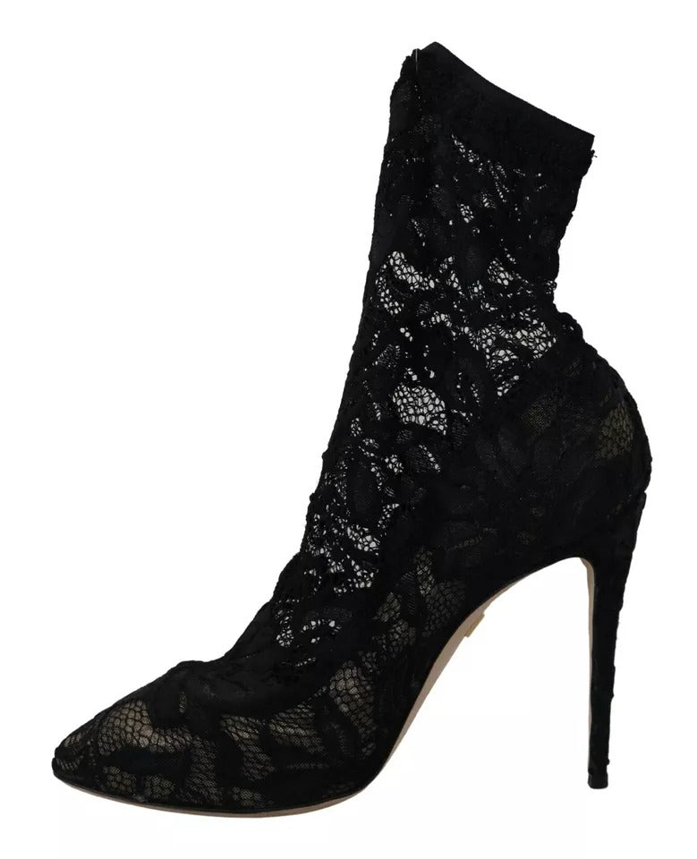 Dolce &amp; Gabbana Black Stretch Socks Taormina teräväkärkiset kengät