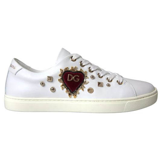 Dolce &amp; Gabbana White Portofino Sacred Heart Sneakers naisten kengät