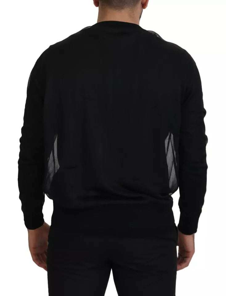 Dolce &amp; Gabbana Black Polyester Crewneck Sweater for Men