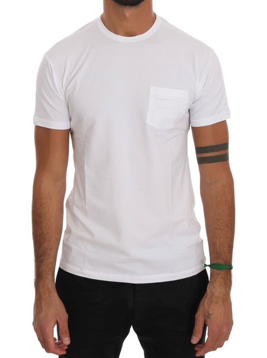 Daniele Alessandrini Elegant white cotton round neck T-shirt