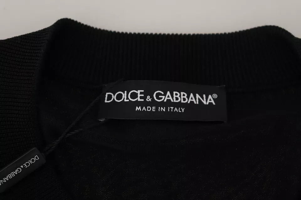 Dolce &amp; Gabbana Black Polyester Crewneck Sweater for Men