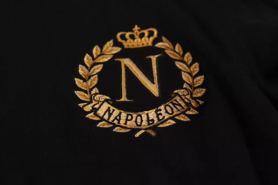 Dolce &amp; Gabbana Musta villa- ja silkkipusero Napoleon Gold