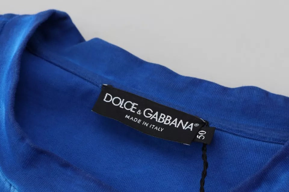 Dolce &amp; Gabbana Sininen DGWAY Cotton Crew Neck -neulepusero