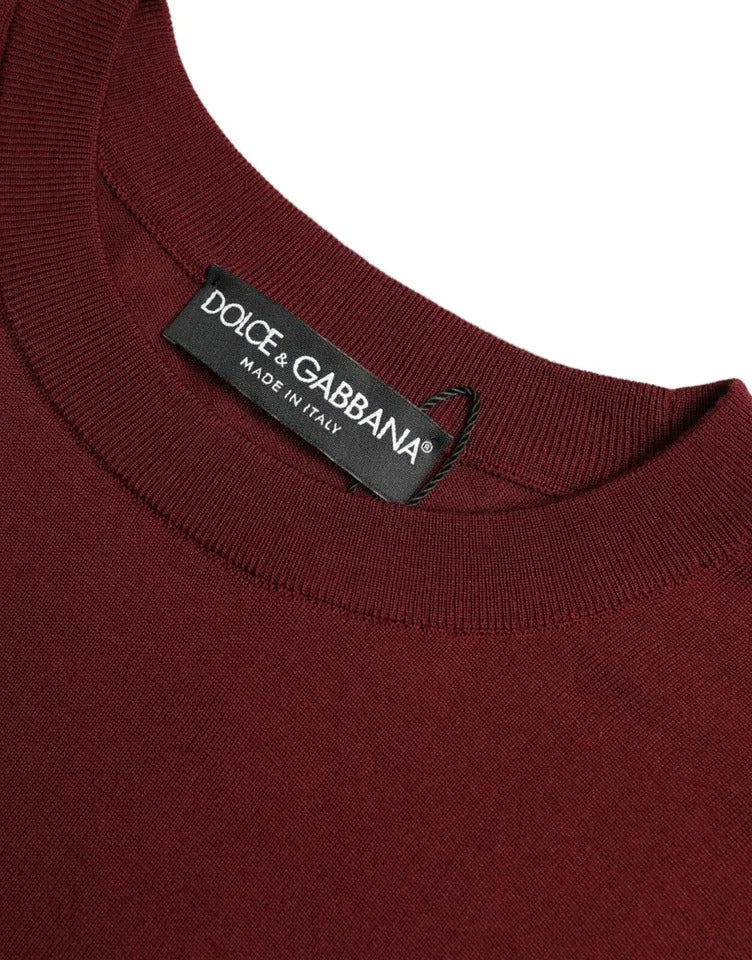 Dolce &amp; Gabbana Bordeaux villaneulottu pyöreäpääntiepusero