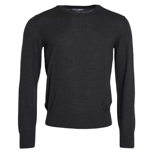 Dolce &amp; Gabbana Dark Grey Cashmere Crew Neck Sweater