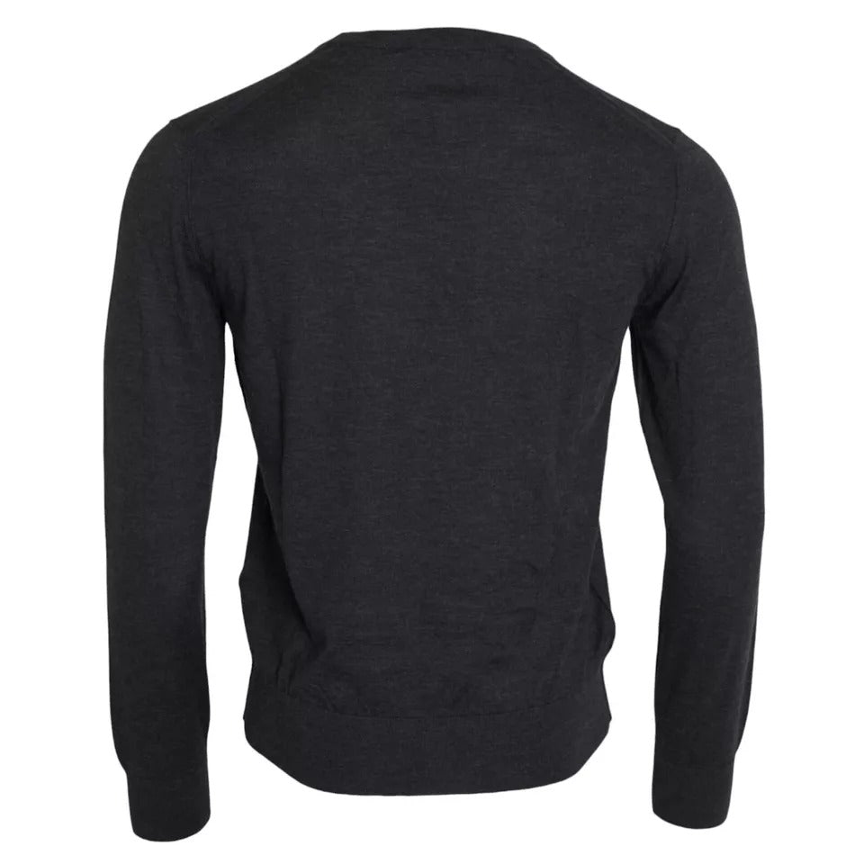 Dolce &amp; Gabbana tummanharmaa cashmere Crew Neck -neulepusero