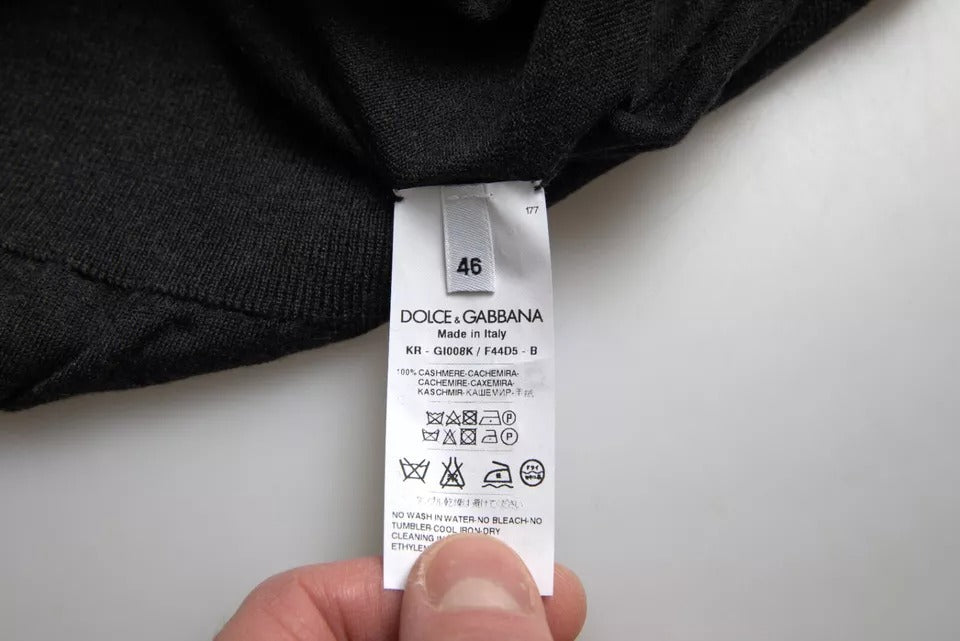 Dolce &amp; Gabbana tummanharmaa cashmere Crew Neck -neulepusero