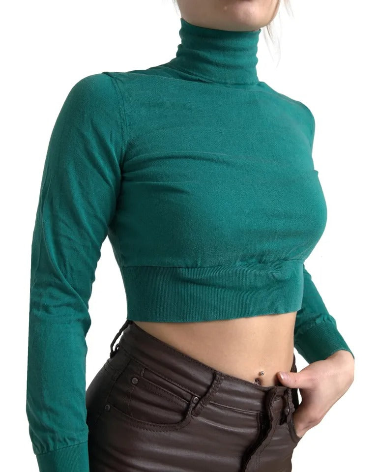 Dolce &amp; Gabbana Dark Green Turtleneck with Cropped Sweater