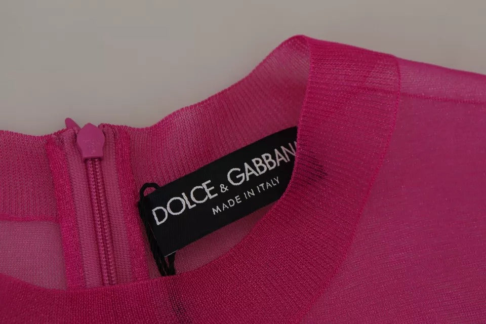 Dolce &amp; Gabbana Fuchsia Polyester Crew Neck Sweater