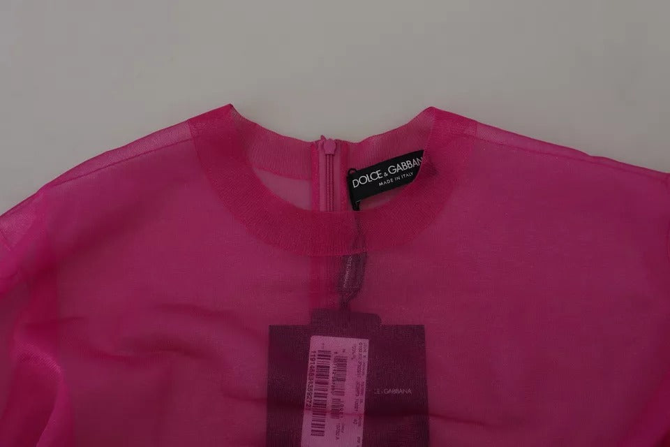 Dolce &amp; Gabbana Fuchsia Polyester Crew Neck Sweater