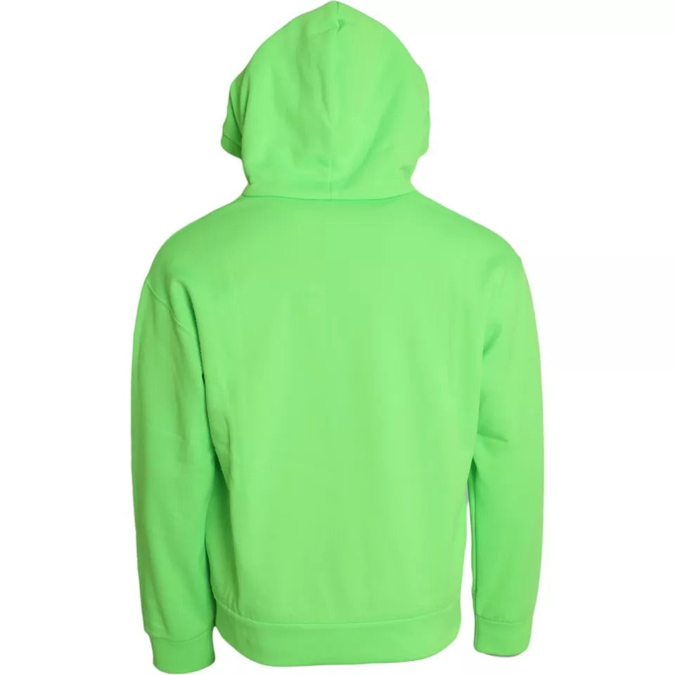 Dolce &amp; Gabbana Neon Green Logo -hupullinen villapaita