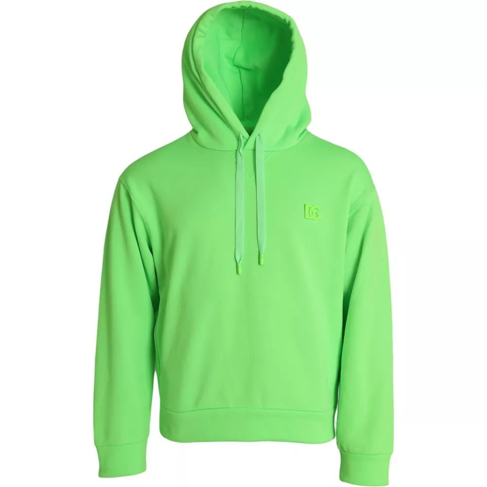 Dolce &amp; Gabbana Neon Green Logo -hupullinen villapaita