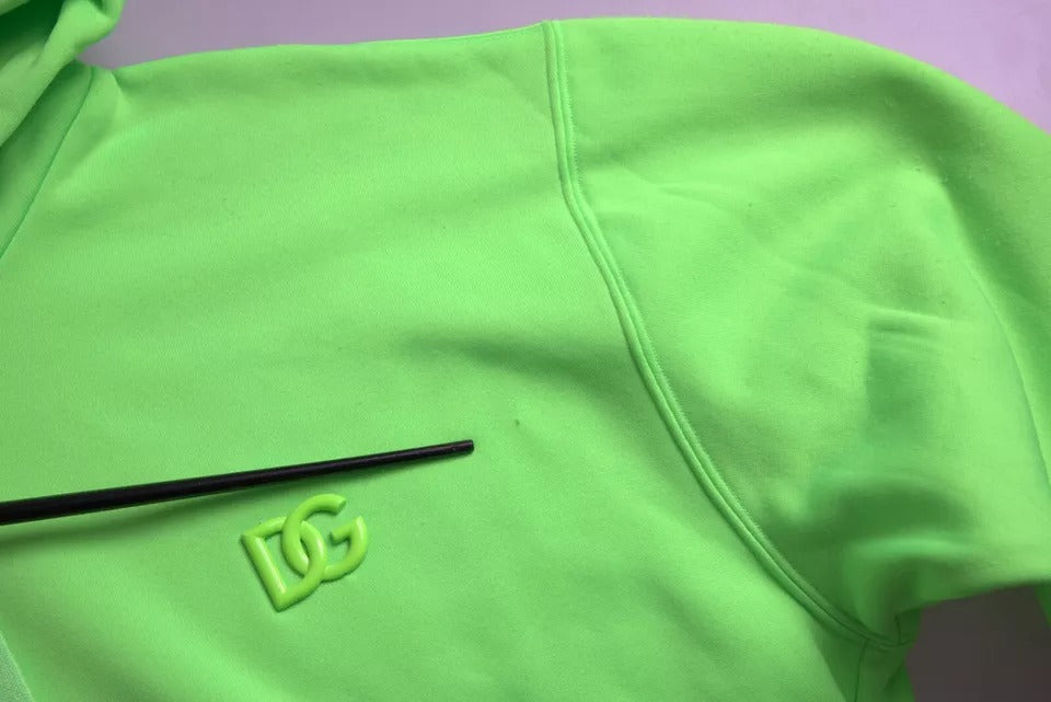 Dolce &amp; Gabbana Neon Green Logo -hupullinen villapaita