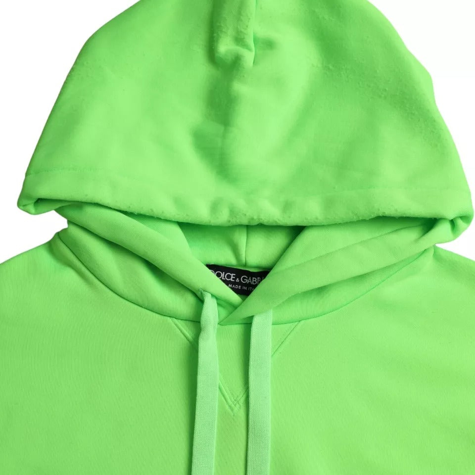 Dolce &amp; Gabbana Neon Green Logo -hupullinen villapaita