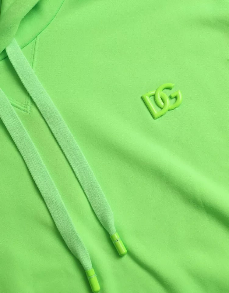 Dolce &amp; Gabbana Neon Green Logo -hupullinen villapaita