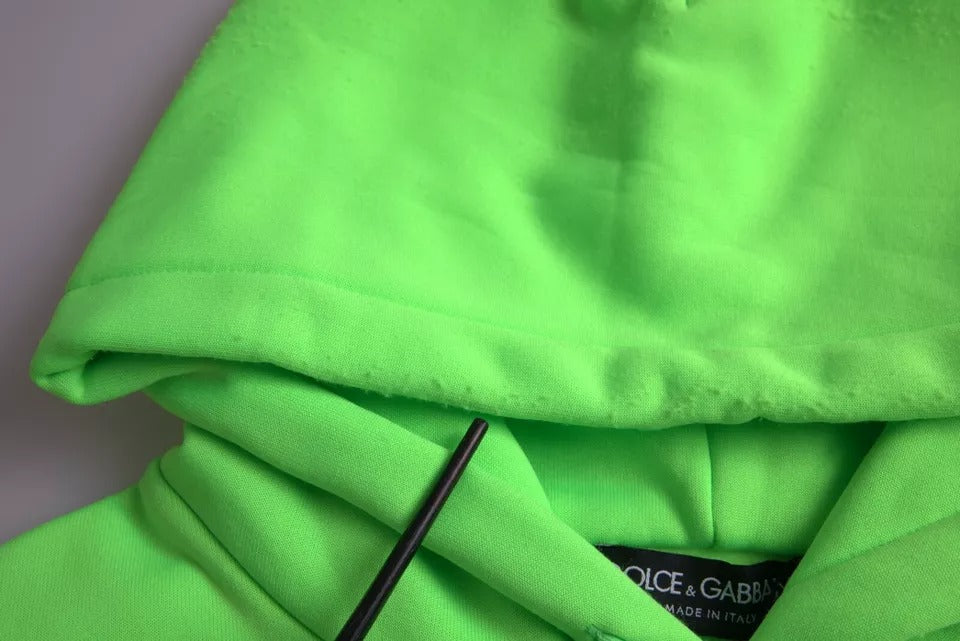 Dolce &amp; Gabbana Neon Green Logo -hupullinen villapaita