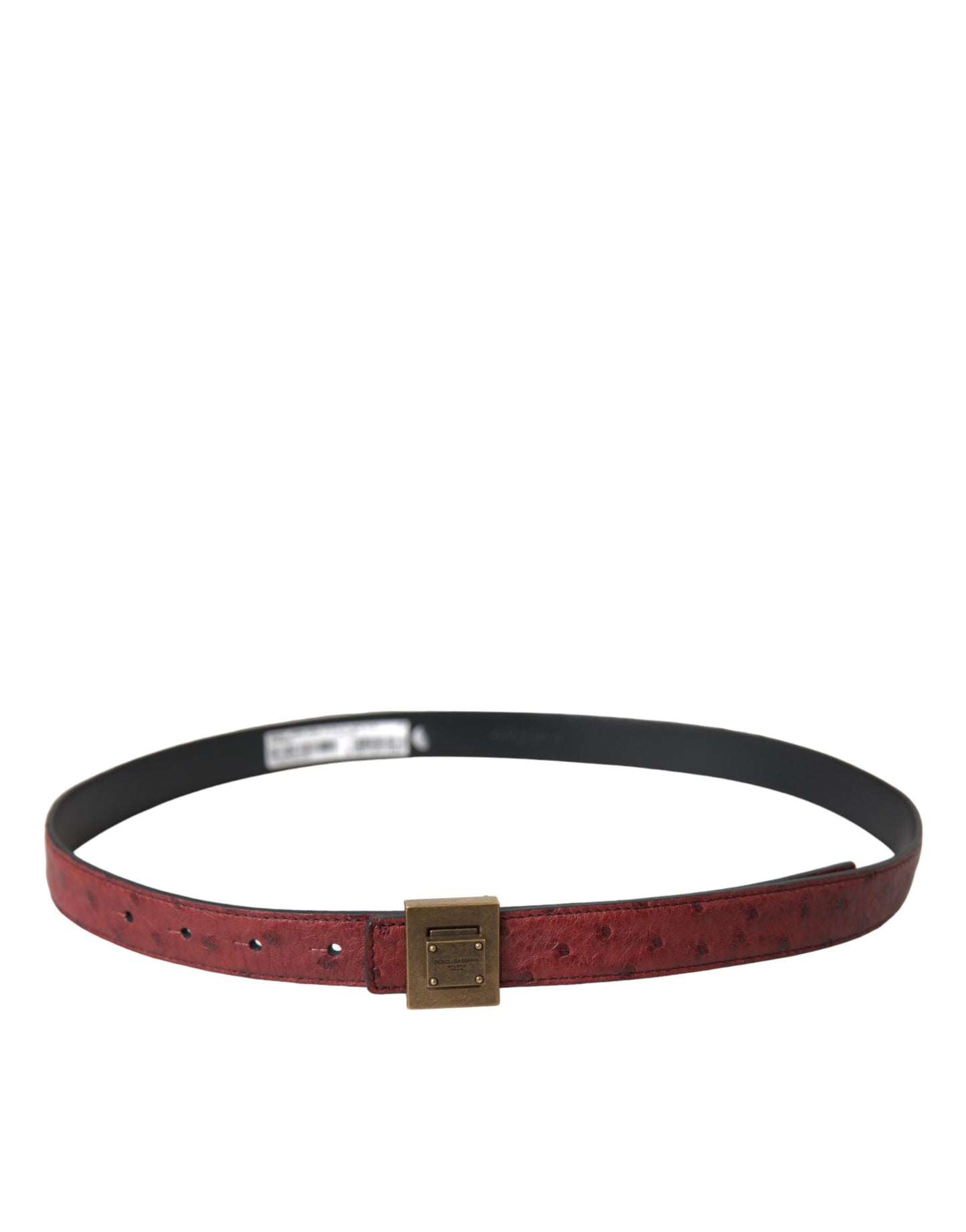 Dolce &amp; Gabbana Brown leather belt with square metal buckle