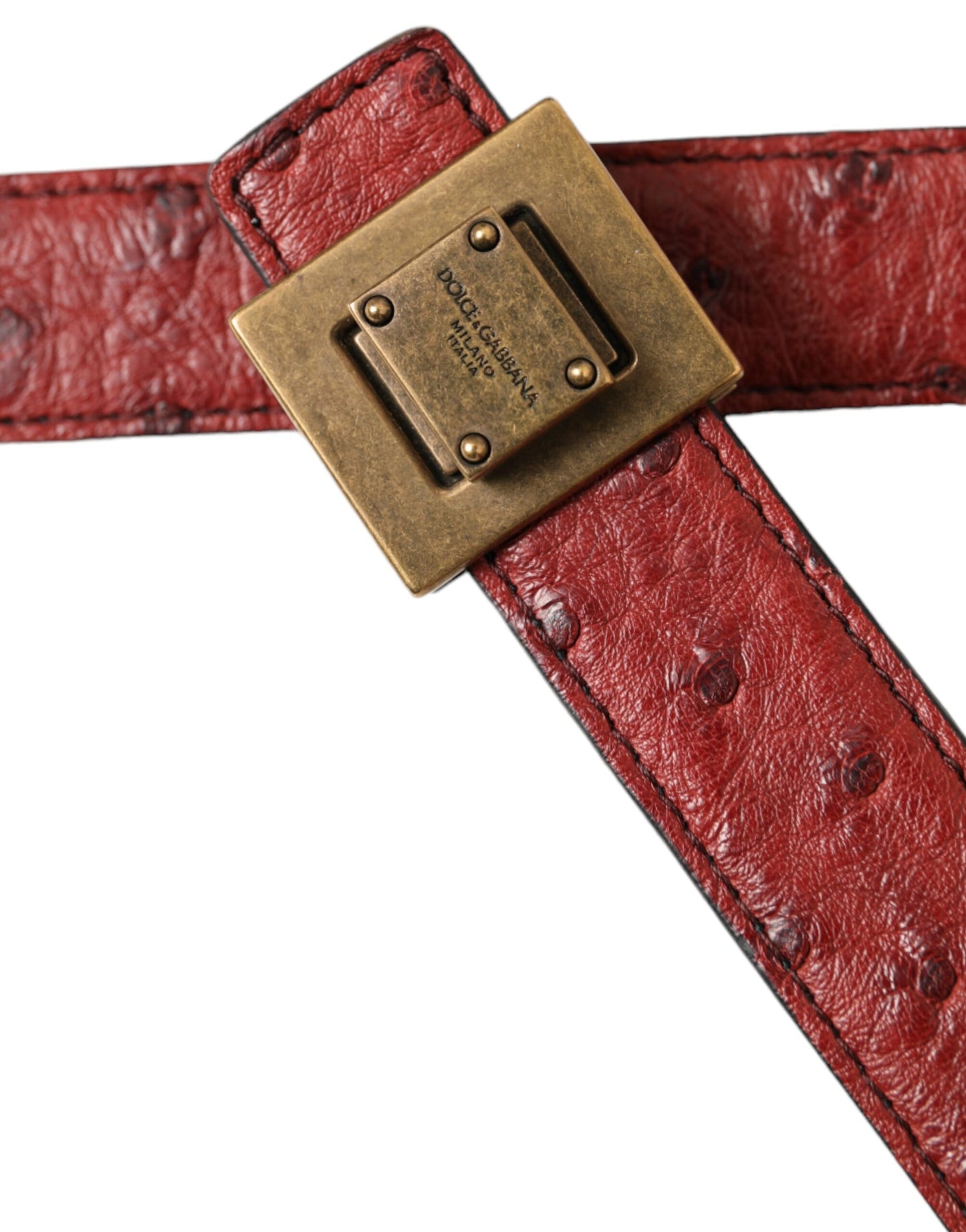 Dolce &amp; Gabbana Brown leather belt with square metal buckle