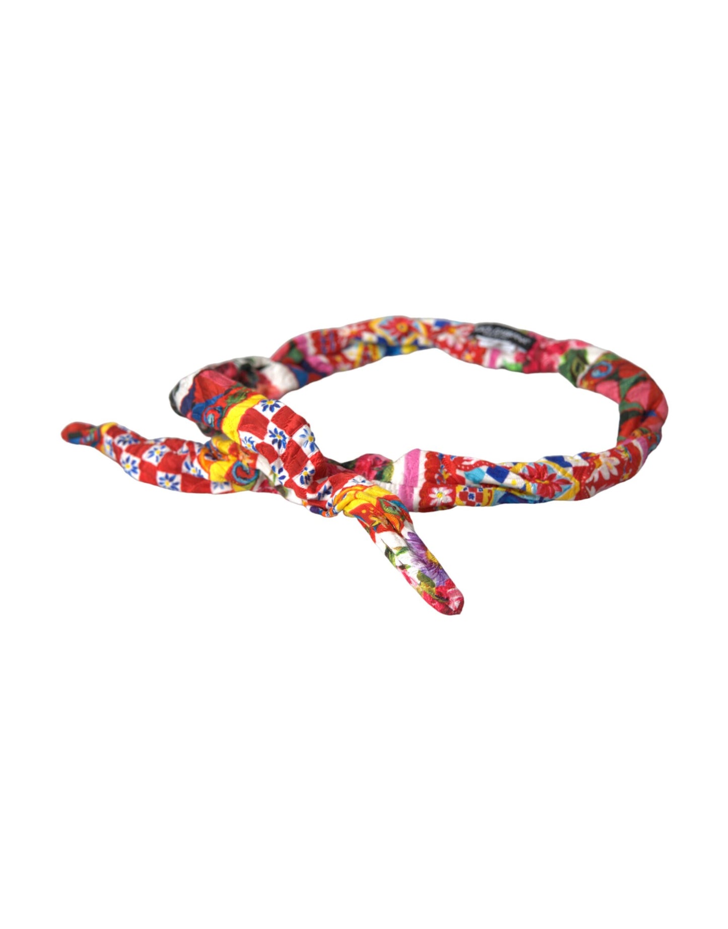 Dolce &amp; Gabbana Multicolor Carretto Print Waist Belt