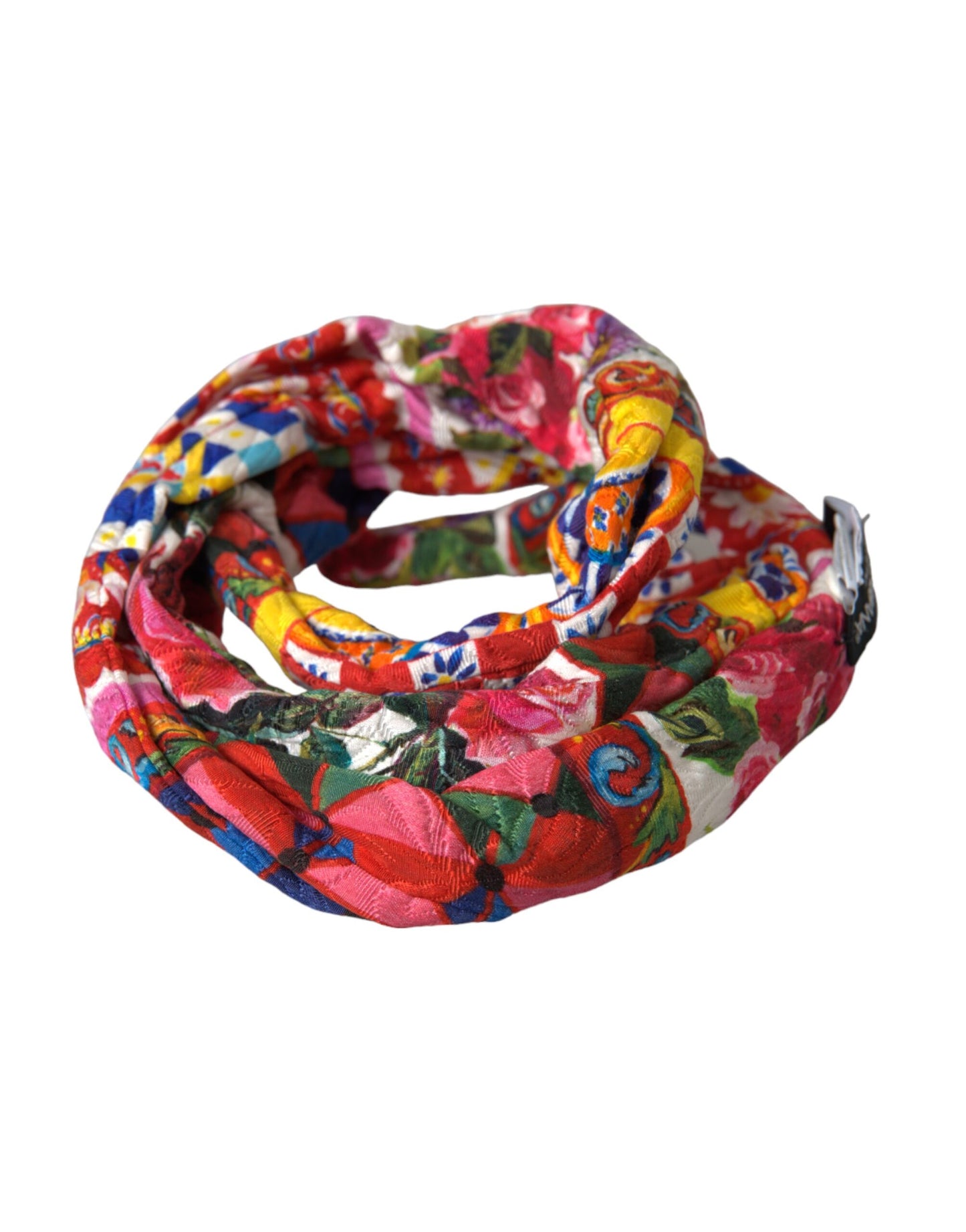 Dolce &amp; Gabbana Multicolor Carretto Print Waist Belt