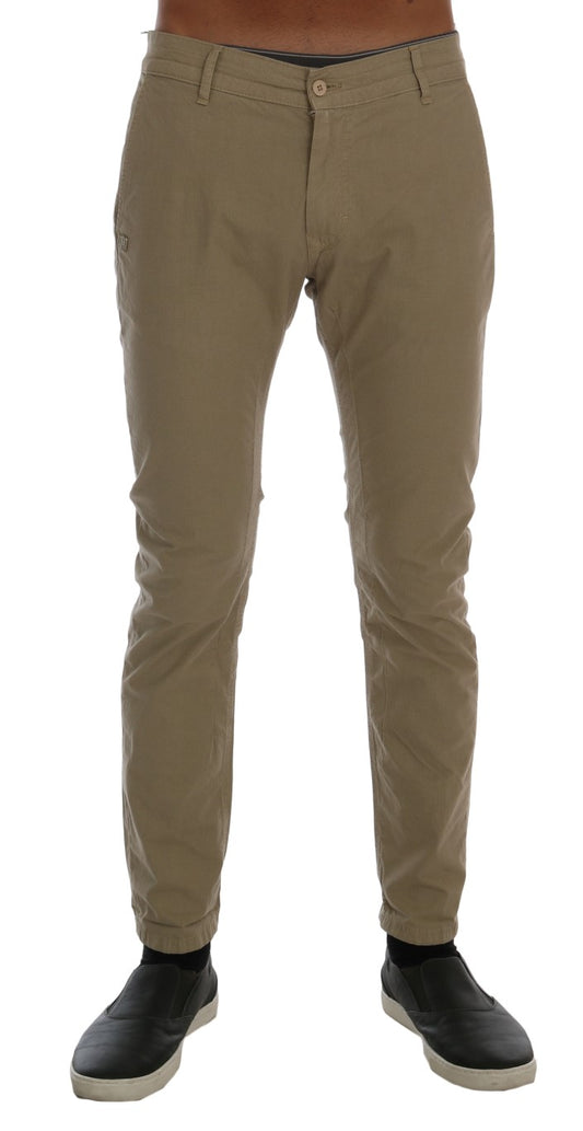 Daniele Alessandrini Beige Slim Fit Chinos hienostuneeseen tyyliin