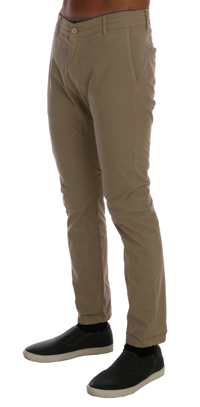 Daniele Alessandrini Beige Slim Fit Chinos für anspruchsvollen Stil