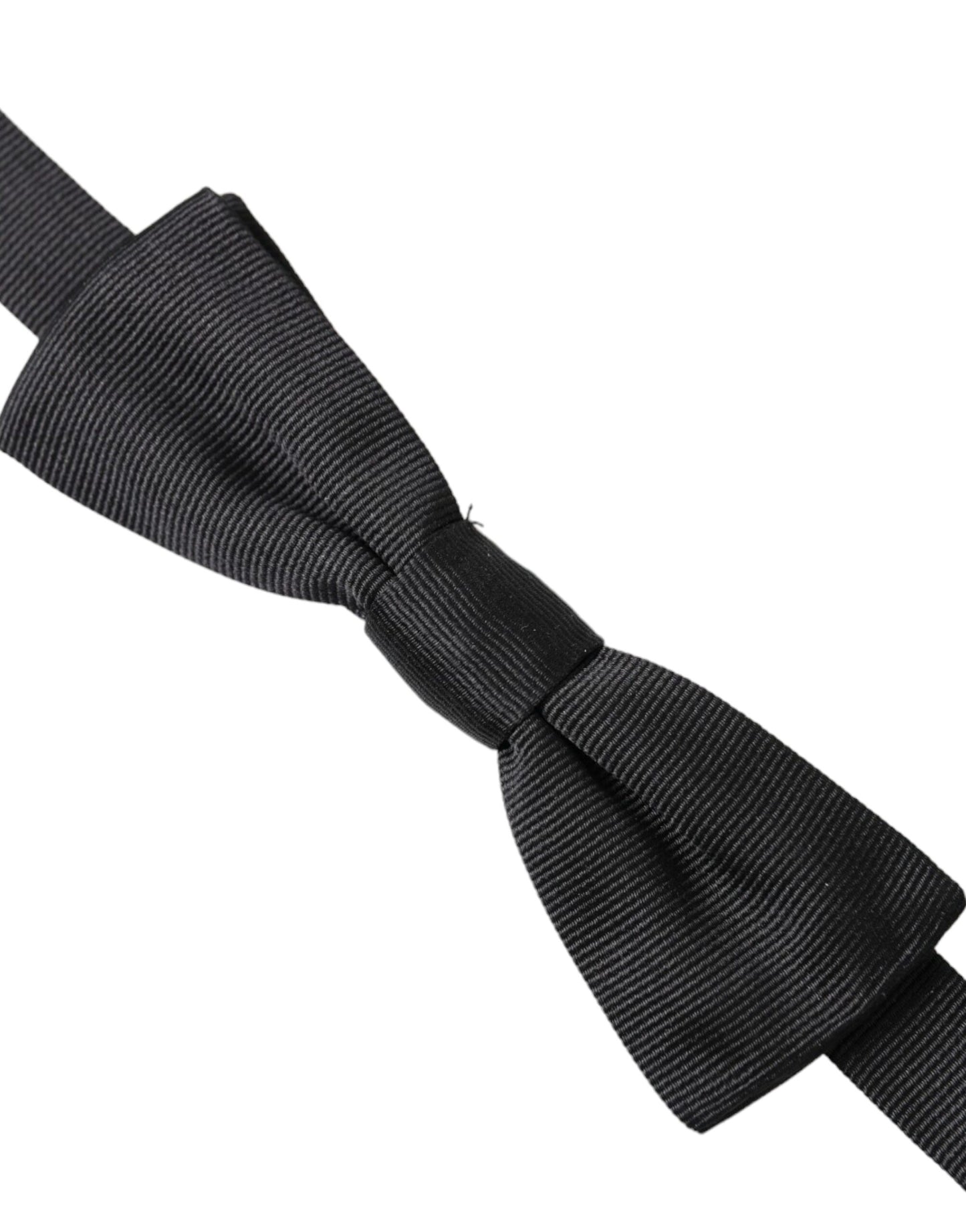 Dolce &amp; Gabbana Black Silk Adjustable Neck Men Bow Tie