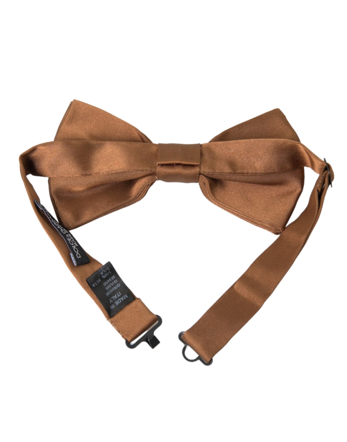 Dolce &amp; Gabbana Brown Silk Adjustable Neck Men Bow Tie