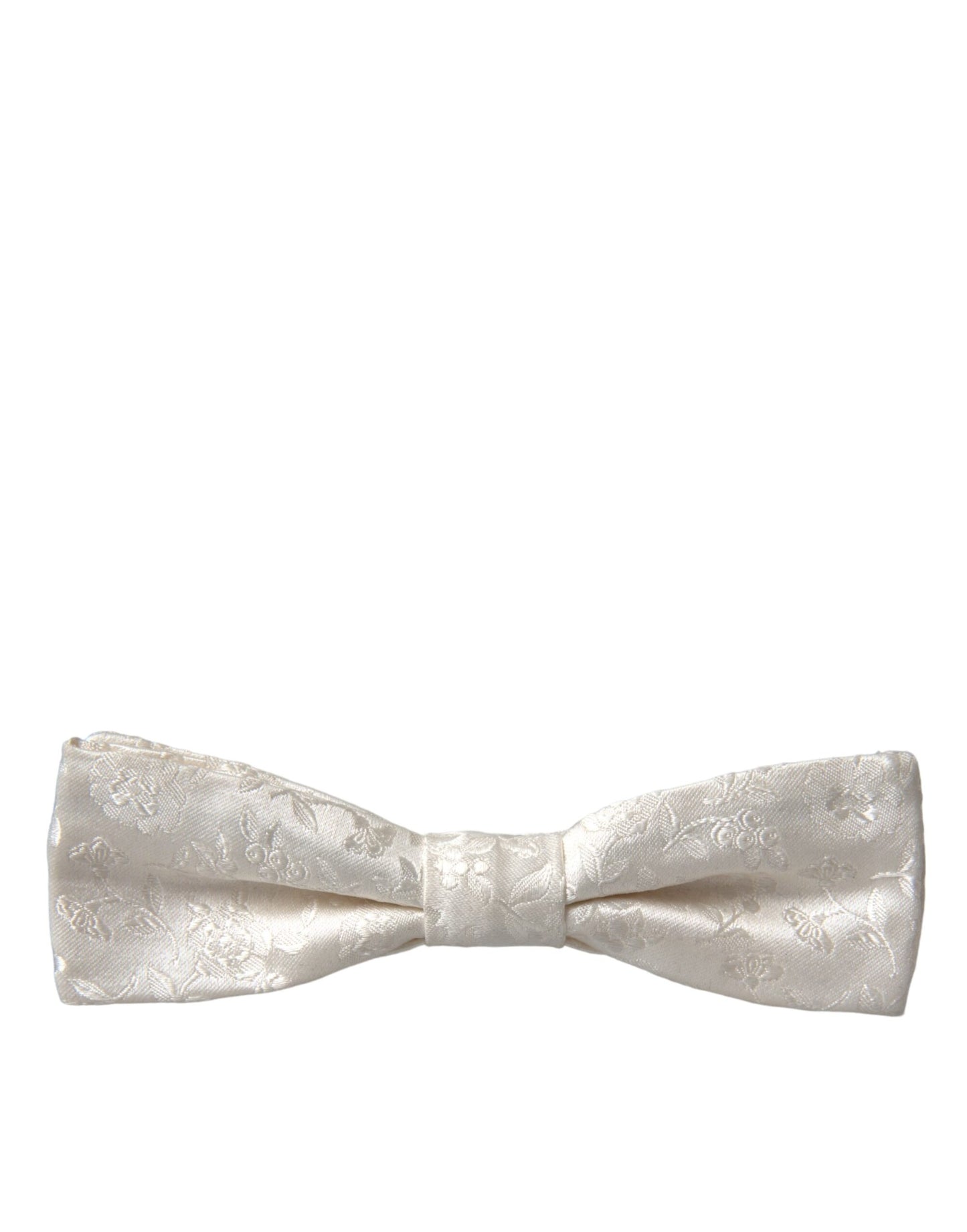 Dolce &amp; Gabbana White floral silk bow tie with adjustable neck