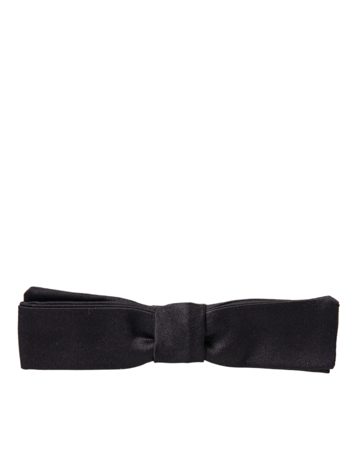 Dolce &amp; Gabbana Dark Gray Silk Adjustable Neck Men Bow Tie