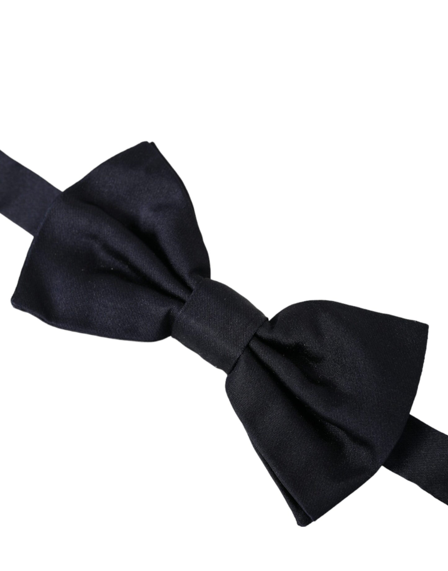 Dolce &amp; Gabbana Dark Blue Silk Adjustable Neck Men Bow Tie