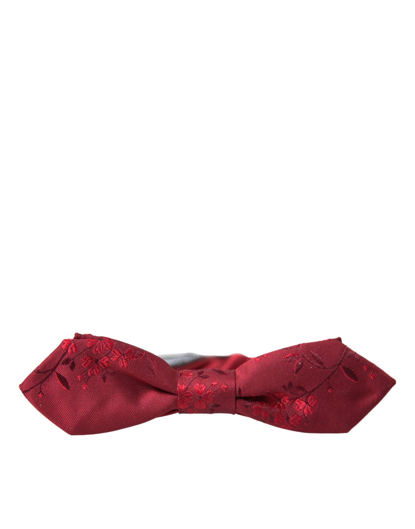 Dolce &amp; Gabbana Red Brocade Silk Adjustable Neck Men Bow Tie