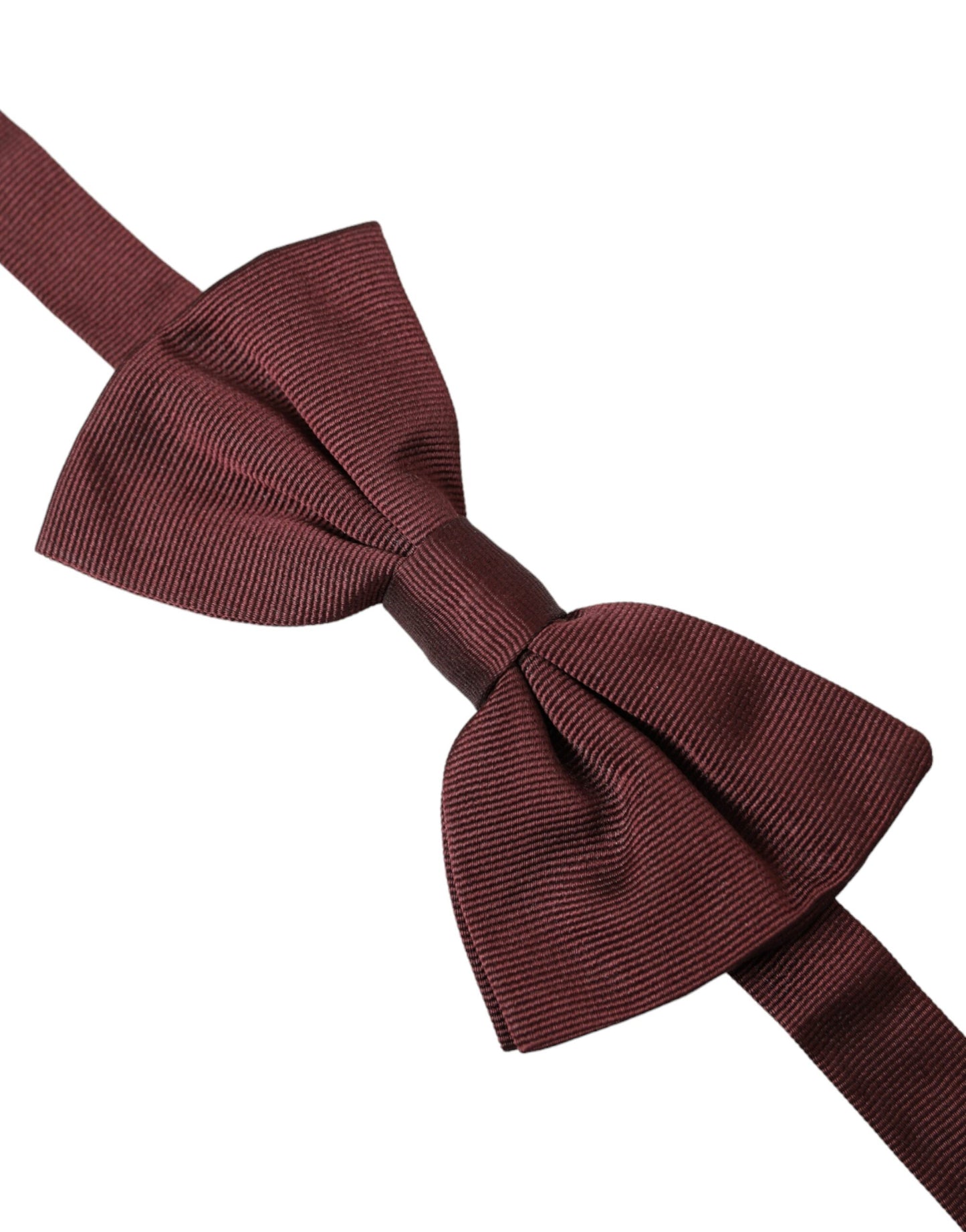 Dolce &amp; Gabbana Maroon Silk Adjustable Neck Men Bow Tie