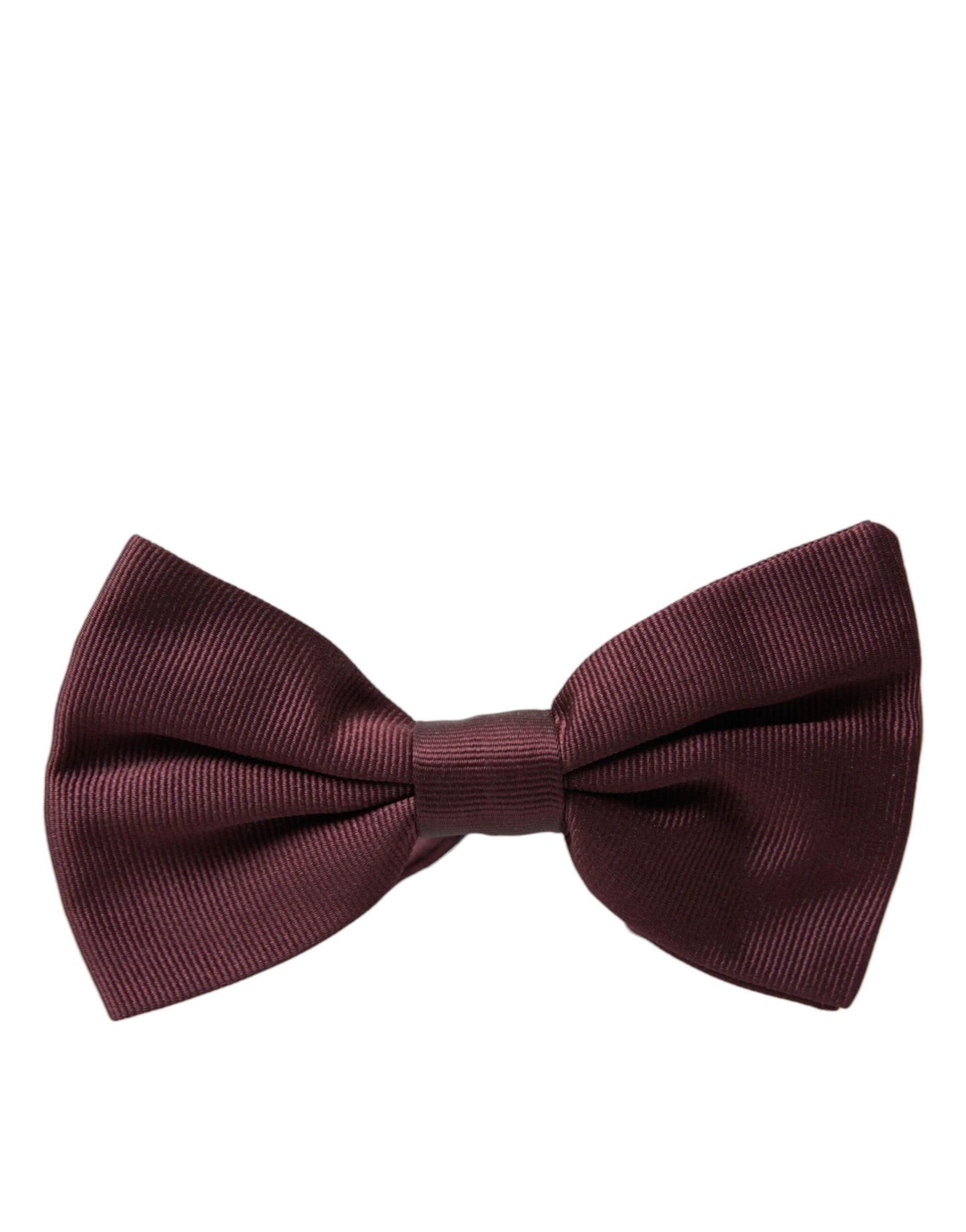 Dolce &amp; Gabbana Maroon Silk Adjustable Neck Men Bow Tie