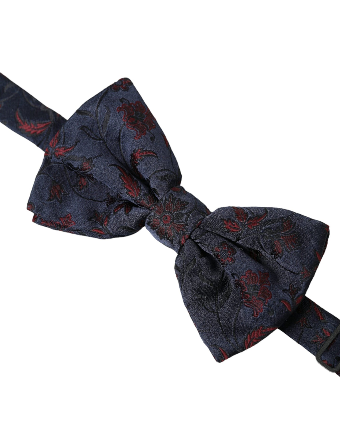 Dolce &amp; Gabbana Blue Floral Brocade Adjustable Neck Men Bow Tie