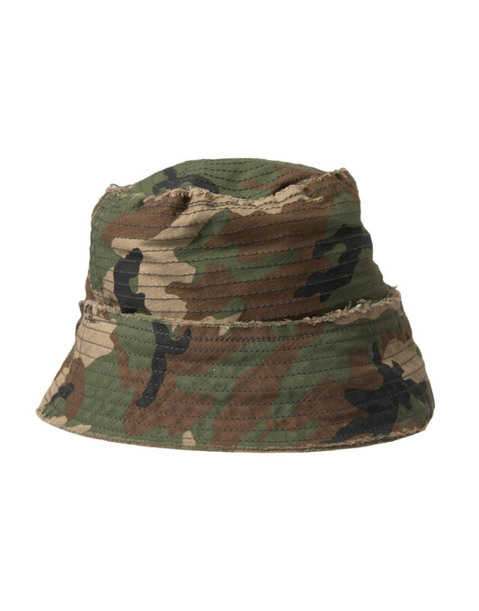 Dolce & Gabbana Grüner Camouflage Baumwolle Eimer Hut Männer