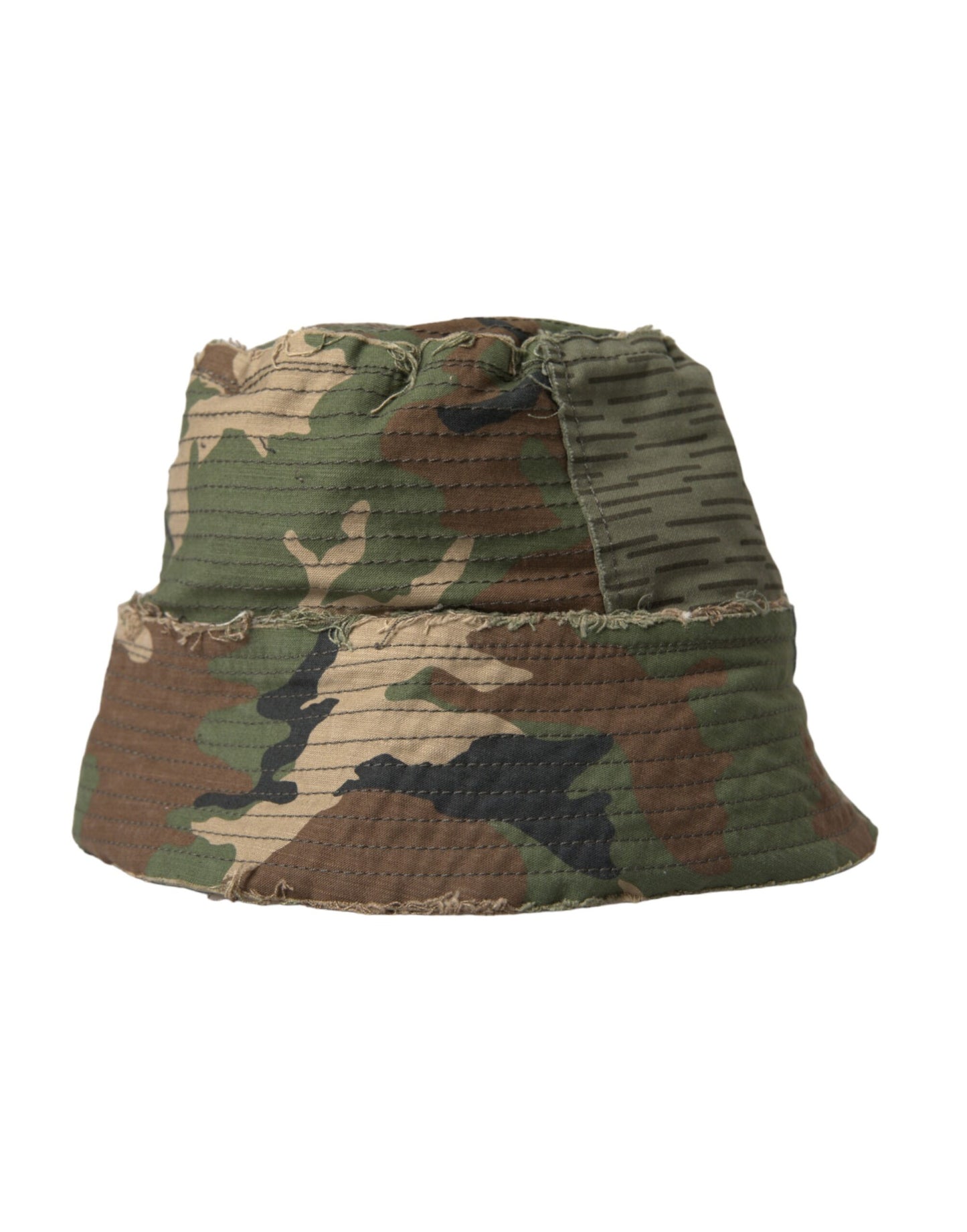 Dolce & Gabbana Grüner Camouflage Baumwolle Eimer Hut Männer