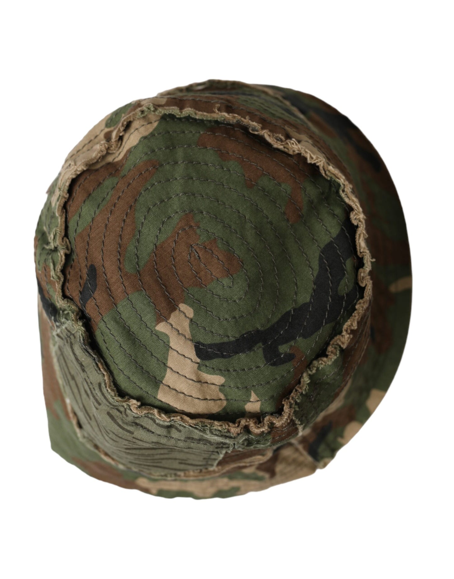 Dolce & Gabbana Grüner Camouflage Baumwolle Eimer Hut Männer